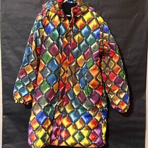 Conceptual Subculture Harlequin Argyle 100% Down Puffer Jacket Long Unisex 2x